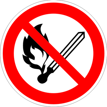 P02 запрещается пользоваться открытым огнем и курить (пластик, 200х200 мм) - Знаки безопасности - Запрещающие знаки - магазин "Охрана труда и Техника безопасности"